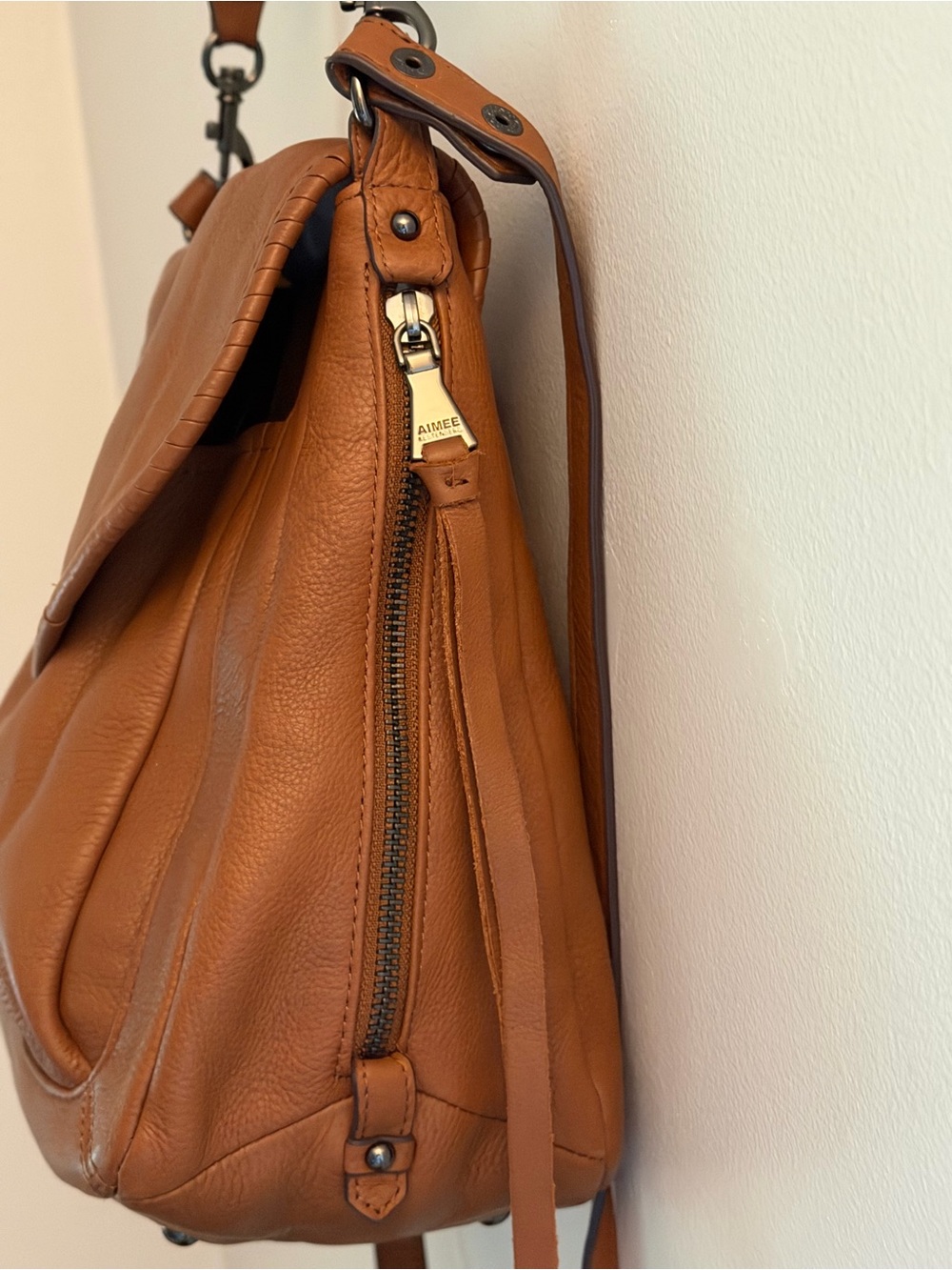 Aimee Kestenberg Brown Leather Convertible Shoulder Crossbody Bag - Picture 7 of 12